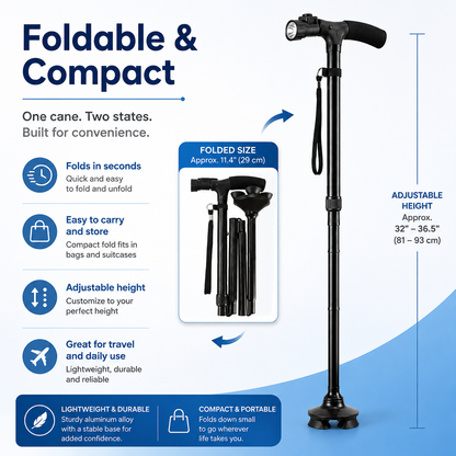 Trust Hive™ Foldable Cane with Light